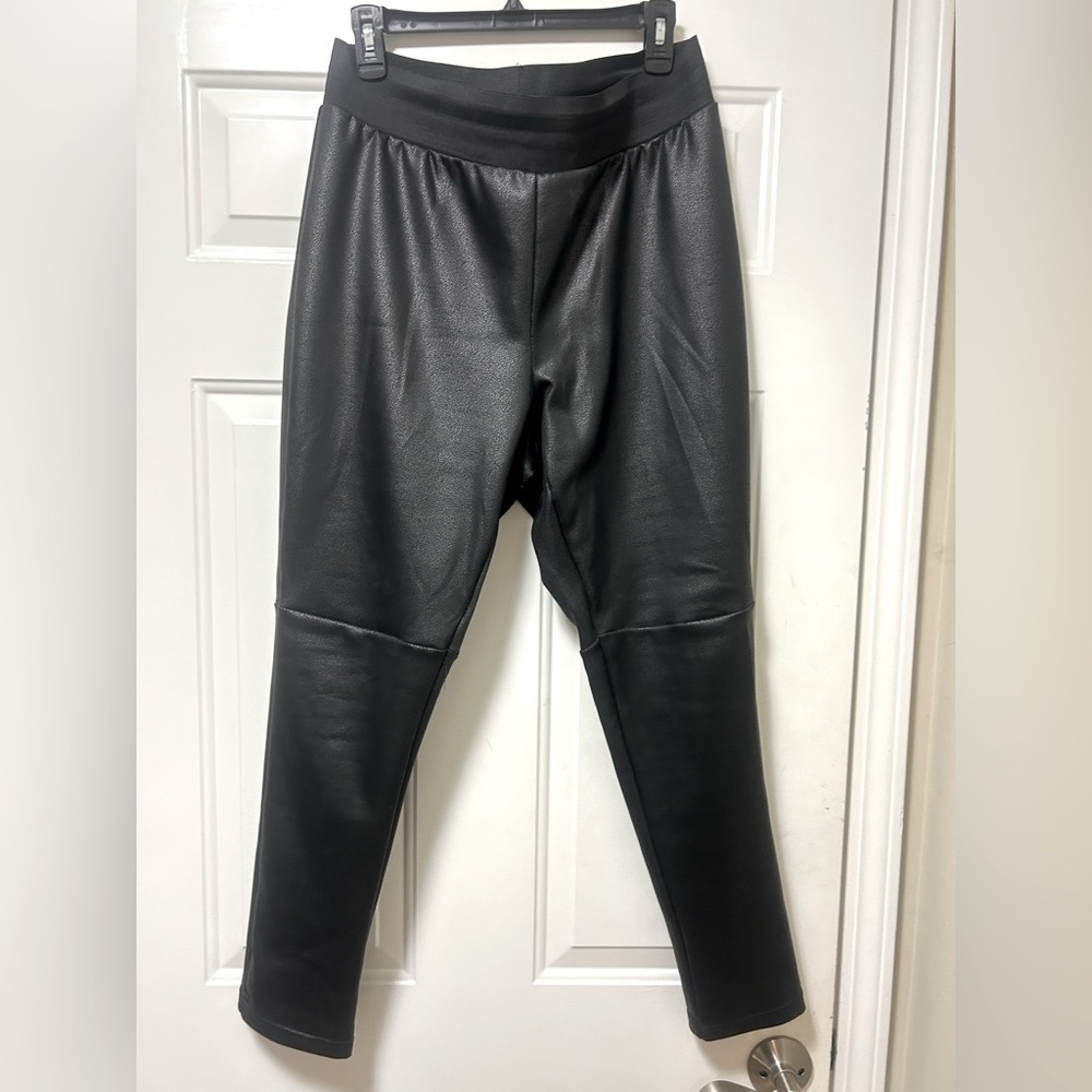 Faux leather pull on pants INC